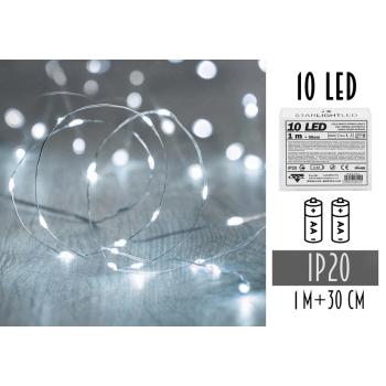 2AA, 10 LED, STUDENÁ BIELA, BEZ BATÉRIÍ