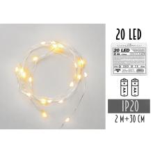 2AA, 20 LED, TEPLÁ BIELA, BEZ BATÉRIÍ