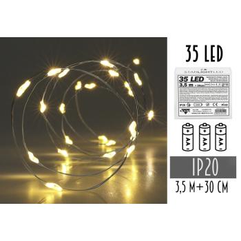 3AA BATÉRIOVÝ DRÔTOVÝ SVETELNÝ REŤAZEC, 35 LED, TEPLÁ BIELA, BEZ BATÉRIÍ