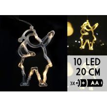 SVIETIACA FIGÚRKA, RÚRKOVÁ, TVAR SANTA CLAUS, 10 LED, NA BATÉRIE, TEPLÉ BIELE SVETLO