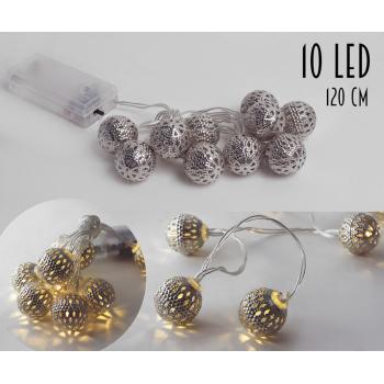 SVIETIACA GIRLANDA, 10 LED, NA BATÉRIE, FARBA ŠAMPANSKÉHO, TEPLÉ BIELE SVETLO