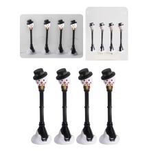 SVIETIACI SVIETNIK S LED DIÓDOU, BATÉRIOVÝ, SADA 4 KS, S HLAVOU SNEHULIAKA