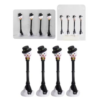 SVIETIACI SVIETNIK S LED DIÓDOU, BATÉRIOVÝ, SADA 4 KS, S HLAVOU SNEHULIAKA