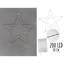 OSVETLENÝ DRÔT DVOJITÁ HVIEZDA, 200 LED