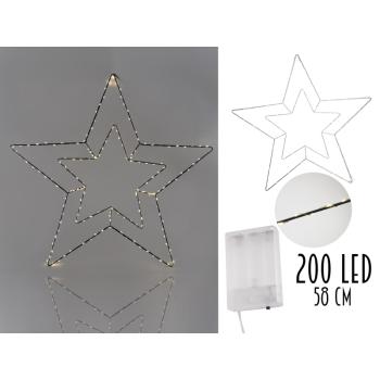 OSVETLENÝ DRÔT DVOJITÁ HVIEZDA, 200 LED