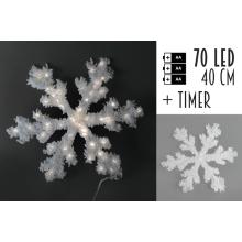 OSVETLENÁ SNEHOVÁ VLOČKA VIEDLA ZASNEŽENÝ