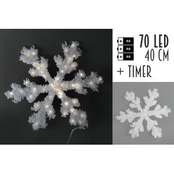 OSVETLENÁ SNEHOVÁ VLOČKA VIEDLA ZASNEŽENÝ