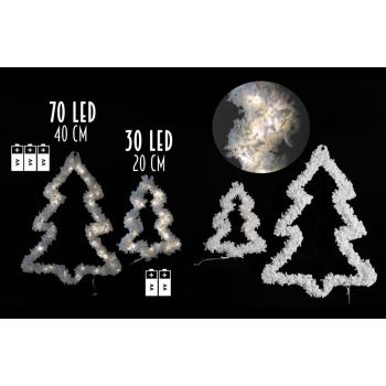 OSVETLENÁ BOROVICA S LED SADOU 2, ZASNEŽENÁ