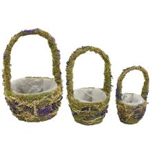 KOŠÍK Z VINIČA, 3 KUSY, OKRÚHLY, "CORN"
