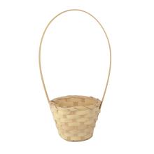 BAMBUSOVÝ PRÚTENÝ KÔŠ, OKRÚHLY, S VEĽKOU VÝLEVKOU, S PODŠÍVKOU, PRÍRODNÝ
