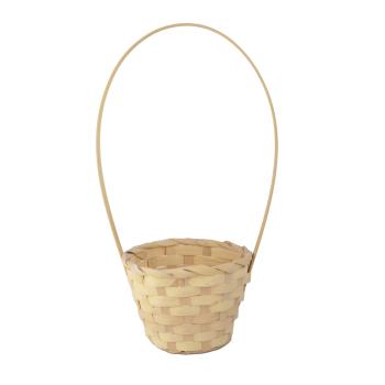 BAMBUSOVÝ PRÚTENÝ KÔŠ, OKRÚHLY, S VEĽKOU VÝLEVKOU, S PODŠÍVKOU, PRÍRODNÝ