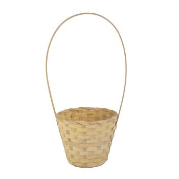 BAMBUSOVÝ PRÚTENÝ KÔŠ, OKRÚHLY, S VEĽKOU VÝLEVKOU, S PODŠÍVKOU, PRÍRODNÝ