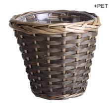 PRÚTENÝ KÔŠ S PLASTOVOU VLOŽKOU, OKRÚHLY, SVETLOHNEDÝ