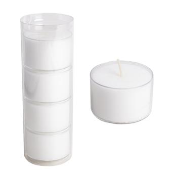 SADA NÁPLNÍ DO ČAJOVÝCH SVIEČOK "ECO" XXL, 4 KUSY, BIELA, 18 HODÍN HORENIA