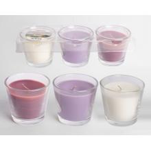 VONNÁ SVIEČKA V SKLE, SADA 3 KS, VANILKA A LEVANDUĽA, 17 HODÍN HORENIA