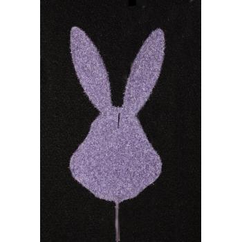 DEKOR VLÁKNO KRÁLIČIA HLAVA NA PALICI FIALOVÁ