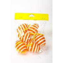 DEKOR VAJÍČKA 6 KUSOV ORANŽOVÉ PRUHOVANÉ