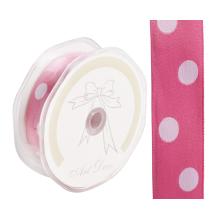 SATÉNOVÁ STUHA BODKY ČERVENÁ/BIELA