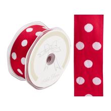 SATÉNOVÁ STUHA POLKA DOTS OL.RED/WHITE