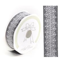 PLÁTENNÁ STUHA SO VZOROM SIVÁ