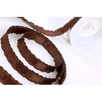 TAFTOVÁ STUHA VOLÁNOVÁ HNEDÁ