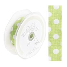 PLÁTNO STUHA BODKY ZELENÁ