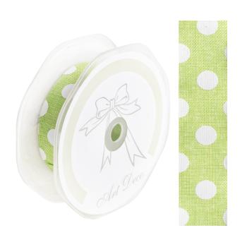 PLÁTNO STUHA BODKY ZELENÁ