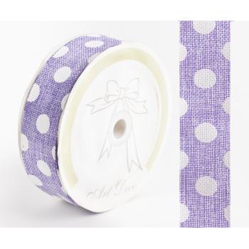 PLÁTNO STUHA POLKA DOTS FIALOVÁ