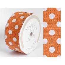 PLÁTNO STUHA BODKOVANÁ ORANŽOVÁ