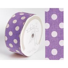 PLÁTNO STUHA POLKA DOTS FIALOVÁ