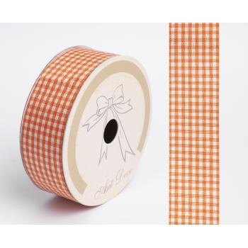 TEXTILNÁ STUHA KOCKOVANÁ SVETLOHNEDÁ