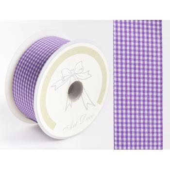 TEXTILNÁ STUHA KOCKOVANÁ FIALOVÁ
