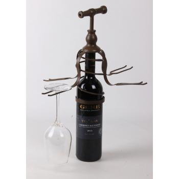 KOVANÝ DRŽIAK NA POHÁRE NA VÍNO, HNEDÝ