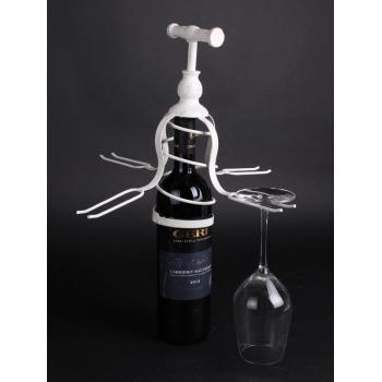 KOVANÝ DRŽIAK NA POHÁRE NA VÍNO, HNEDÝ