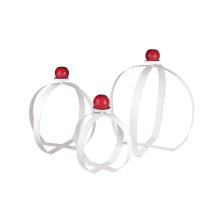 SADA KOVANÝCH SVIETNIKOV, 3 KUSY, OBLÚKOVÝ RÁM, BIELA