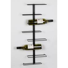 KOVOVÝ DRŽIAK NA VÍNO, MOŽNOSŤ MONTÁŽE NA STENU, 8 KUSOV, ČIERNY