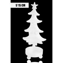 KOVOVÝ SVIETNIK, OKRÚHLY, BOROVICOVÁ HVIEZDA, BIELY