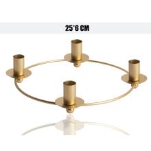 KOVOVÝ SVIETNIK, 4 KUSY, OKRÚHLY, ZLATÝ