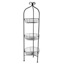 KOVANÁ POLICA, 3-DIELNY KÔŠ, OKRÚHLA, ČIERNA