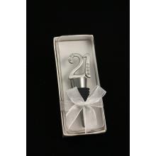 CÍNOVÝ S REBROVANOU ZÁTKOU/KRYŠTÁLOM "21"