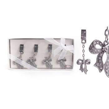 CÍNOVÁ SPONA NA OBRÚSKY S KRIŠTÁĽOM A MAŠĽOU 4 KUSY