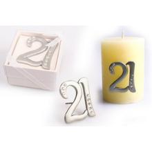 CÍNOVÁ SVIEČKA S KRIŠTÁĽOM "21"