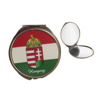 KOVOVÉ TOALETNÉ ZRKADLO, KRUHOVÉ, SO VZOROM "CÍMER"