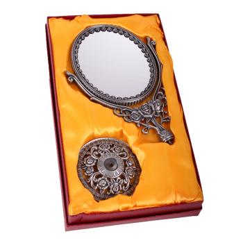 CÍNOVÉ STOLOVÉ ZRKADLO SO VZOROM RUŽE