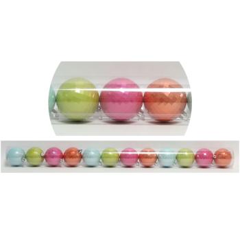 VIANOČNÁ DEKORÁCIA DISKO GUĽA V PVC TUBE, 12 KUSOV, "RÁGÓGUMI SZÍNEK"