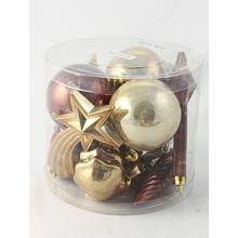 SADA VIANOČNÝCH OZDÔB V PVC KRABICI, 12 KUSOV, "PATINA"