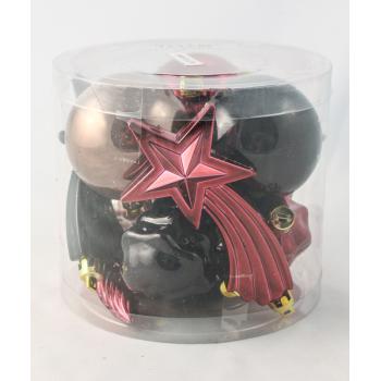 SADA VIANOČNÝCH OZDÔB V PVC KRABICI, 12 KUSOV, "ELEGANT"