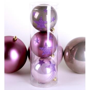 SADA VIANOČNÝCH OZDÔB V PVC TUBE, 3 KUSY, "STAR MAGIC"