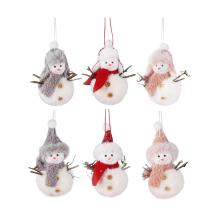 DEKOR PLYŠOVÝ ZÁVESNÝ SNEHULIAK V KLOBÚKU ALEBO POKLOPE