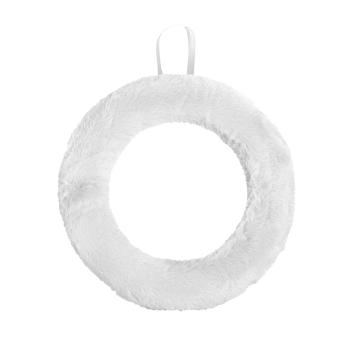 POLYSTYRÉNOVÁ POLOKORUNA S PLYŠOVOU KOŽUŠINOU, BIELA